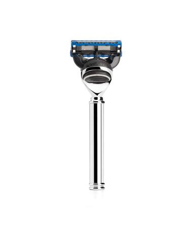 M hle Travel Shaving Set - Silvertip Fibre Brush & Gillette-Compatible Razor in Leather Case - Chrome-Plated Brown 3-Part Set for International Shipping - Buy Online on GoSupps.com