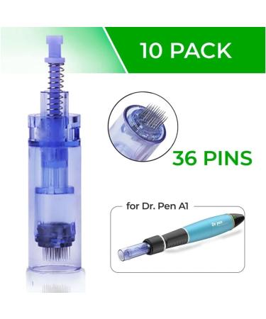 Dr. Pen Ultima A1 Replacement Cartridges - 10 Pack, 36 Pins (0.25mm), Bayonet Slot - Disposable Parts - Buy Online on GoSupps.com