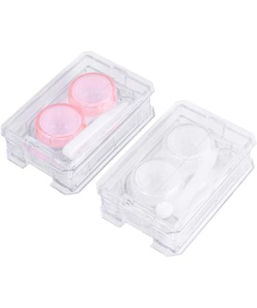 Milisten Travel Contact Lens Kit Case - 2 Pack with Tweezers & Solution Bottle for Women & Girls - White & Pink - Perfect for International Shipping - Buy Online on GoSupps.com