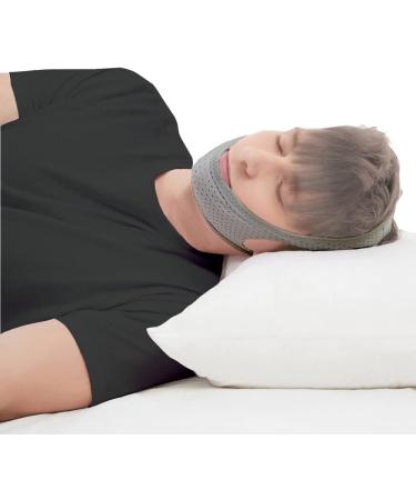 Upgraded Grey Anti-Snoring Chin Strap for CPAP Users - Adjustable & Comfortable Chin Strap to Prevent Snoring - Medium Size - Buy Online on GoSupps.com