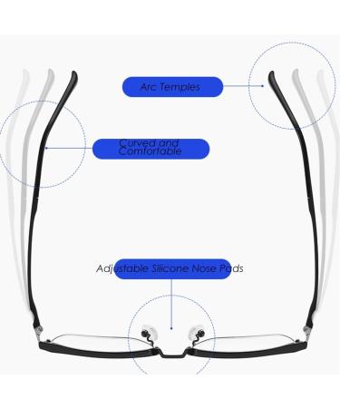 Shop Fashionable Blue Light-Blocking Reading Glasses for Men & Women | Titanium Frame 2.5x Magnification - Buy Online on GoSupps.com