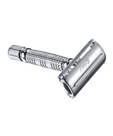 Beavorty 2st manual razor men's razor for hairdresser face chip chrome -plated double -sided knife holder from alloy double -sided knife double -edged