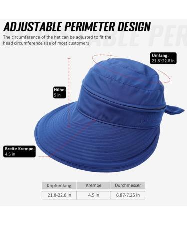 Yamitora Women's Sun Hat - UV Protection Zippered Visor 2-Piece Set for Beach Golf Travel - Outdoor Summer Hats in Marine Blue & Rose Red - Buy Online on GoSupps.com
