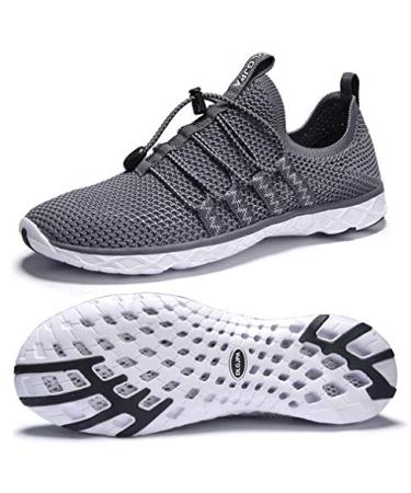 DLGJPA Men's Lightweight Quick Drying Aqua Water Shoes Athletic Sport Walking Shoes 9.5 19009darkgray