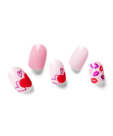 NAILOG Semi Cured Gel Nail Strips 34 pcs Salon-Quality Gel Nail Stickers Long Lasting Nail Wraps for Women with Soft Gel Finish Vintage Print & Silver Glitter (Seal of love) - Buy Online on GoSupps.com