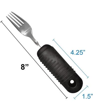 Rehabilitation Advantage Easy Grip Fork with Built-up Handle - Black | Enhance Dining Independence - Buy Online on GoSupps.com