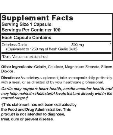 Nature's Blend Odorless Garlic 1 250 mg 100 Caps 100 Count (Pack of 1) - Buy Online on GoSupps.com