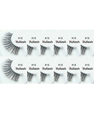 Buy #118 12 Pairs 100% Human Hair Eyelashes - Premium Quality Eye Lashes for International Shipping - Buy Online on GoSupps.com