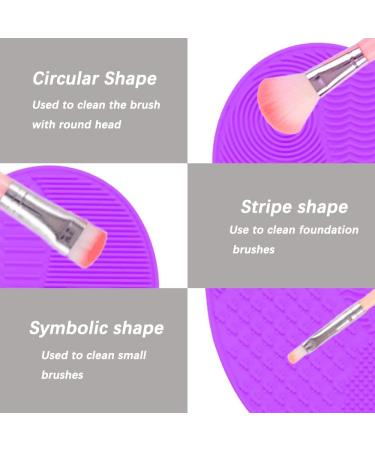 Silicone Makeup Brush Cleaning Mat - Portable Purple Brush Cleaning Pad - Buy Online on GoSupps.com