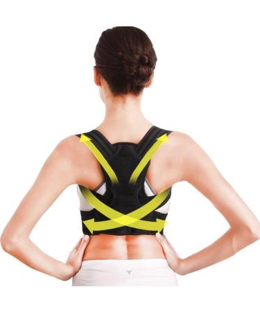 Breathable Adjustable Posture Corrector for Men & Women | Back Brace & Spinal Support | Relief for Upper & Lower Back Pain | Black Large - Buy Online on GoSupps.com
