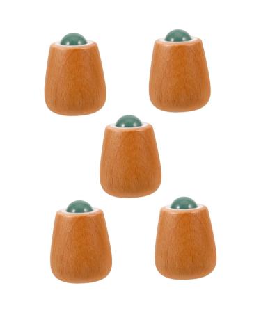 Healvian 5 pieces facial massage device swelling scooter eye roller Eye scooter Jade roller Face mass scooter beauty tools massage tool wooden handle jade 5.50x4.00cmx5pcs multix5stk