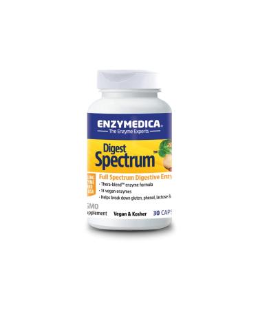 ENZYMEDICA - Digest Spectrum (30 Capsules) | Food Intolerance Digestive Enzymes Supplement | Digestive Enzyme Blend for Multiple Food Intolerances Nutrient Supplements Vegan Dairy Free Gluten Free 30 count (Pack of 1)