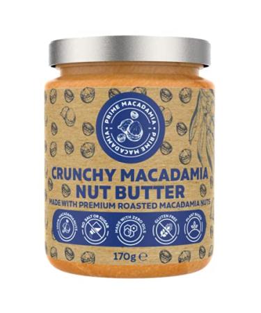 Prime Earth - Crunchy Macadamia Nut Butter - 170g - Made with Macadamia Nuts - Zero Oil Salt & Sugar - Coeliac Keto Paleo & Vegan Friendly - Made in the UK