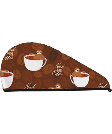 Cute Sloths Microfiber Hair Towel - Super Absorbent Coral Velvet Wrap for Women | Quick Dry for Long & Curly Hair - Buy Online on GoSupps.com