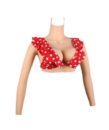 Knobco realistic breast shapes high collar style silicone breast with poor half -body silicone breast suitable for mastectomy prosthesis cosplay christmas halloween masked balls