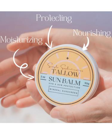Buy Tallow Sun Balm SPF 30 | Tinted Mineral Sunscreen | Natural Organic & Reef Safe | Grassfed Tallow & Zinc Oxide for Sensitive Skin (2 oz - Buy Online on GoSupps.com