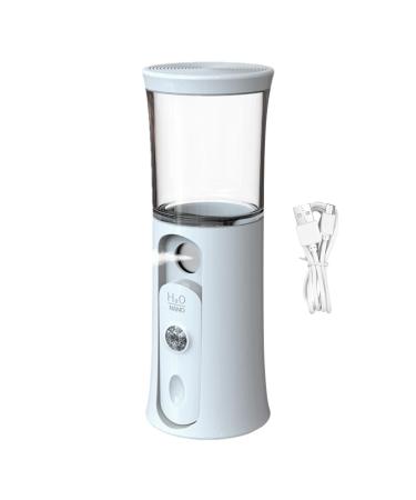 Cordless Travel Steamer - Cordless Facial Mister | 30ml Visual Water Tank Cordless Mist Sprayer Handy Nano Mist Sprayer with Colorful Light for Face Hydrating White