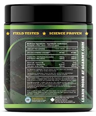 Advanced Genetics GP3 EVO Creatine HCL Beta-Alanine & B Vitamins Stimulant Free Pre-workout Post-Workout Ice Berry 50 Servings - Buy Online on GoSupps.com