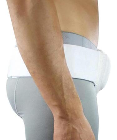 Samnuerly Adjustable Umbilical Hernia Belt for Adults - Pre/Postoperative Scrotal & Thigh Support Convenient Hip Protection Black - Buy Online on GoSupps.com