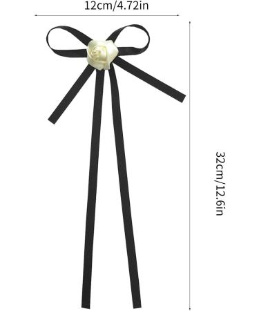 amangul Bow Hair Clips with Long Tail wknot Barrettes Black Hair Clips Korean Style Hair ws Ponytail Clips for Women Girl - Buy Online on GoSupps.com