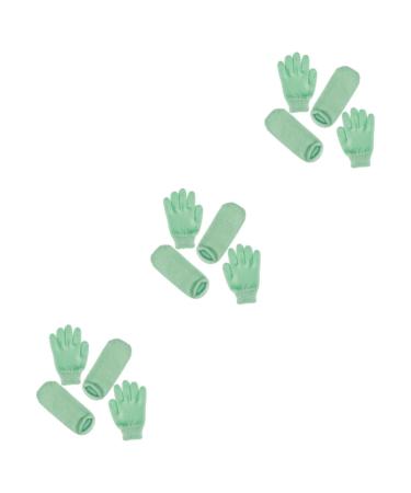 Ipetboom 6 Pairs Gloves for Dry Cracked Hands Gel Moisturizing Gloves and Socks Moisturizing Sleeping Gloves Gel Foot Gloves Natural Material Gloves Hand Spa Gloves Frosted Man Yarn