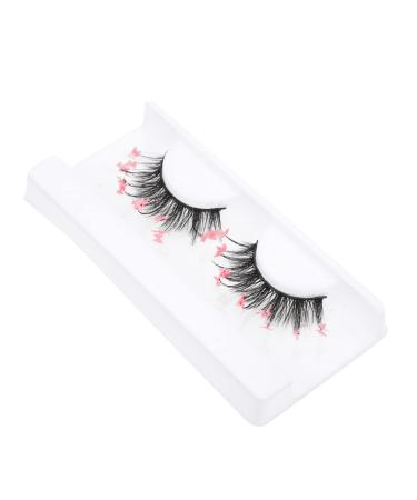 Ipetboom 4 Pairs Sequin False Eyelashes Cosmetic Lashes Faux Eyelashes Long Reusable Lashes Long Thick Eyelashes Exaggerated Eyelashes Fluffy Pink Chemical Fiber Extend Make up 3d