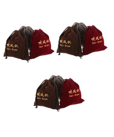 FOMIYES 9 Pcs Hair Dryer Storage Bag Travel Hair Dryer Velvet Storage Bag Drawstring Fabric Bags Jewelry