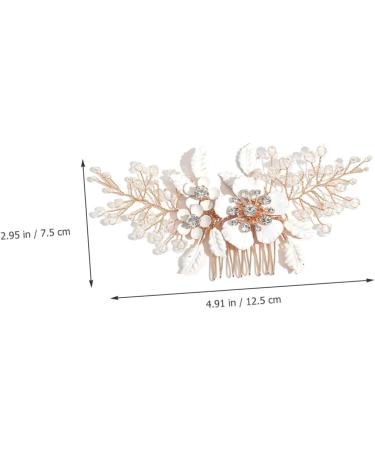 FOMIYES Rhinestone Pearls Accessories Inlaid Hair Side Combs Pearl Bridal Side Comb Rhinestone Hair Accessories Leaf Hair Accessories Flower Decor Metal White Bride Wedding Hair Comb - Buy Online on GoSupps.com