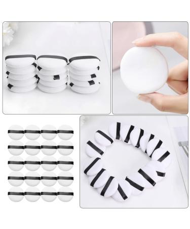 Beaupretty 20pcs Setting Puffs - Round Loose Makeup Puff with Ribbon Triangle Blending Sponge for Flawless Face | Comfortable White Cosmetic Puff for Women - Buy Online on GoSupps.com