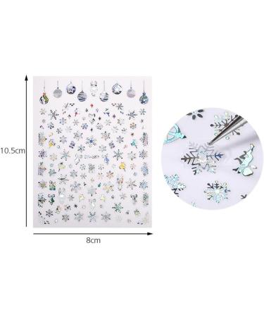 Silver Snowflake Christmas Nail Art Stickers Transfer Decals Self Adhesive Manicure Decor(189) Style189 - Buy Online on GoSupps.com