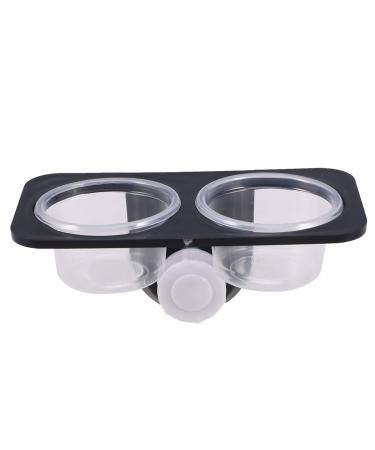 ULTECHNOVO Magnetic Animals Reptile Water Bowl Double Grid Gecko Feeder Food Dish Detachable Reptile Feeding Dish with Suction Cup for Turtle Gecko Lizard Iguana Small Pets (Suction Cup Type) Reptiles