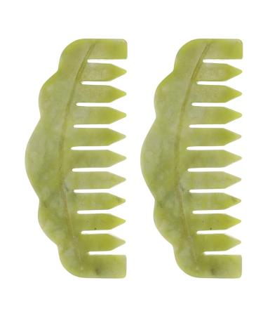 Beaupretty jade stone massage comb: jade plate cockroach hair comb 2pcs scalp massage for spa acupuncture therapy trigger dot treatment