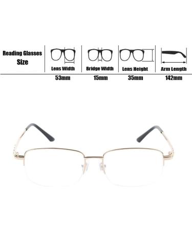 Shop Meijunter Multifunction Fashion Reading Glasses for Men - Metal Frame Smart Zoom +1.0 to +3.0 Strength - Stylish Gold Design - Buy Online on GoSupps.com