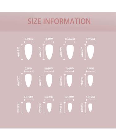 Almond Acrylic French False Nails - 24pcs Medium Length Stick On Nails in Elegant Nude Pink - Brown Edge Press on Nails with Glue for Women - Buy Online on GoSupps.com