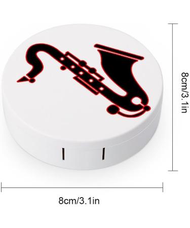 Saxophone Round Case - Cute Portable Contact Lens Kit with Mirror & Storage | International Shipping - Buy Online on GoSupps.com