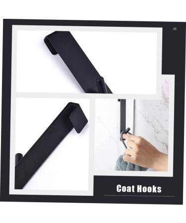 Mikikit 2pcs Bathroom Door Hook Black Wallet Keychain Over The Door Towel Hook Glass Door Hanger Clothing 17.8X4CM Black - Buy Online on GoSupps.com