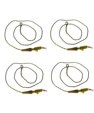Carp Fishing Leaders Line 45LB Ready Braided Rubber Clip Fishing Line 2 Set Leadcore Leaders for Carp Fishing