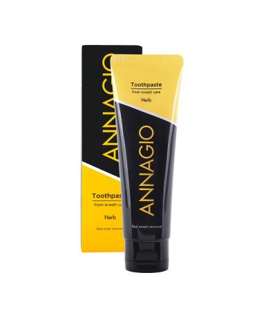 ANNAGIO Toothpaste 100ml | Gentle Whitening & Fresh Breath | Daily Oral Care | Fluoride-Free | Vegan Formula | Made in Korea 4.59 Fl Oz (Pack of 1)