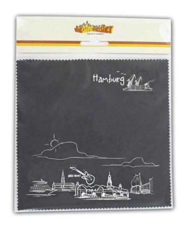 the stadtmeister glass cleaning cloth/glasses cleaning cloth ''Skyline Hamburg'' - black