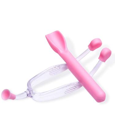 Contact Lens Remover, OFONE Contact Lens Removal and Inserter Tool for Soft Lenses with Tweezers, Soft Silicone Scoop and Case, Portable Contact Lens Applicator for Travel (Pink) pink
