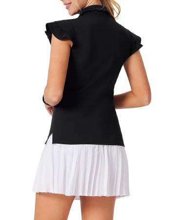 JACK SMITH Women's 2023 Sleeveless Golf Polo Shirt - Moisture Wicking Tennis Top - Lightweight Athletic Wear - Black, Large - Buy Online on GoSupps.com