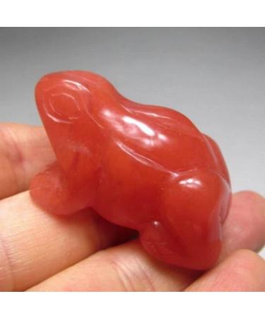 2"/43g Cherry Quartz Frog Handmade Stone Carving - Crystals and Stones Specimen Home Decor feng Shui Decoration Home Goods - Buy Online on GoSupps.com