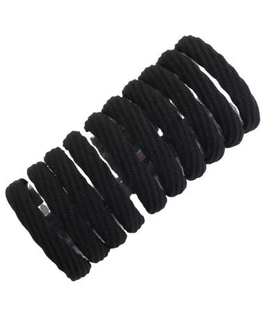100 Pcs Black Seamless Cotton Hair Ties - Elastic Ponytail Holders & Soft Hair Bobbles for Women Girls & Children - Perfect Hair Accessories - Buy Online on GoSupps.com