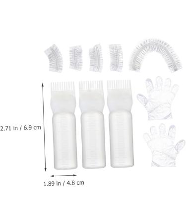 Amosfun 1 Set Hair Bleach Kit Root Comb Applicator Bottle Ear Protectors Shower Caps Clear Gloves Shower Cap Ear Muffs White Lecythus Portable 6.9x4.8cm White - Buy Online on GoSupps.com