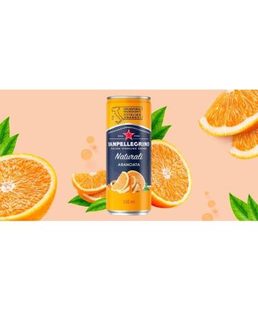 San Pellegrino - Orange flavored soft drink - 100% natural ingredients - Italian product - 6 cans of 330 ml - Buy Online on GoSupps.com
