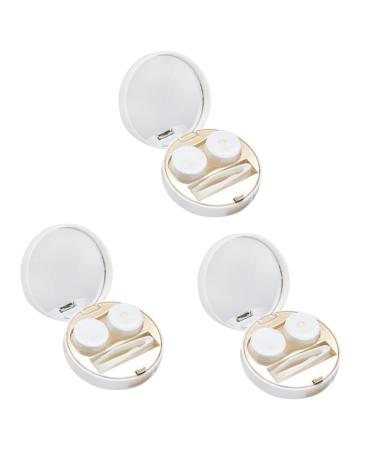 Healeved 3 STK Contact lens container Contact lens-twizzzer lentes de contact case sweet lens lens tank lens container lens container marbling storage box accompanying box travel