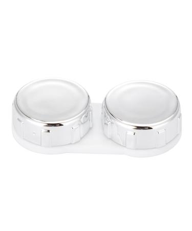 Contact Lens Case 3 Colors Mini Contact Lens Holder Eye Care Lens Container Portable Mirror Box (White)