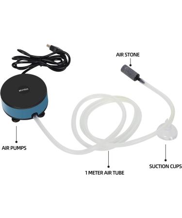 Boxtech Mini Aquarium Air Pump - Oxygen Ventilation Bubbler Kit for 1.5-7 Gallon Fish Tanks with Air Stone & Hose - Buy Online on GoSupps.com