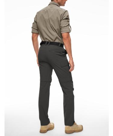 Shop Waspornow Men's Zip-Off Hiking Trousers | Breathable Fast-Drying Trekking Pants with 5 Pockets - XL Dark Gray - Buy Online on GoSupps.com