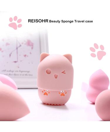 Makeup Sponge Holder Set: Beauty Blender Case, Drying Stand & Storage Containers - Pink/Gold - Buy Online on GoSupps.com